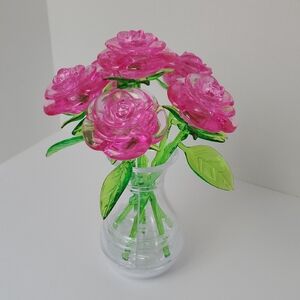 Pink Rose 3D Puzzle (Assembled)